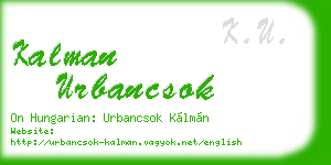 kalman urbancsok business card