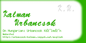 kalman urbancsok business card